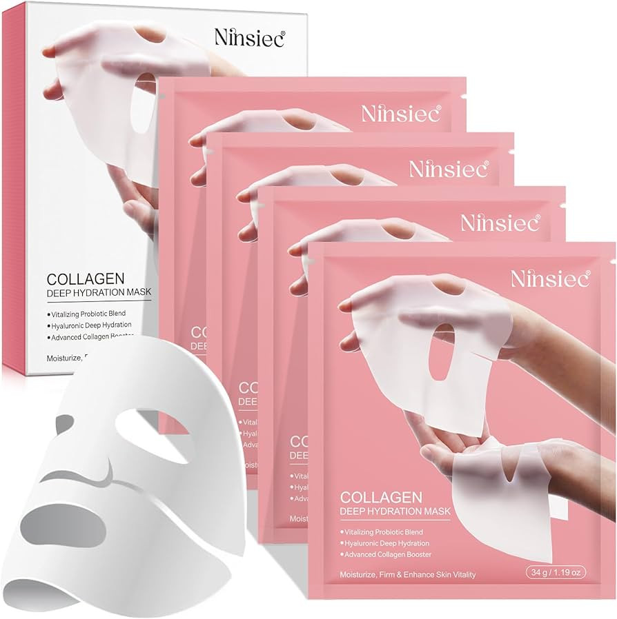 Collagen Deep Mask,Deep Lifting Mask, Pure Collagen Films Deep Hydrating Firming Overnight Hydrog... | Amazon (US)