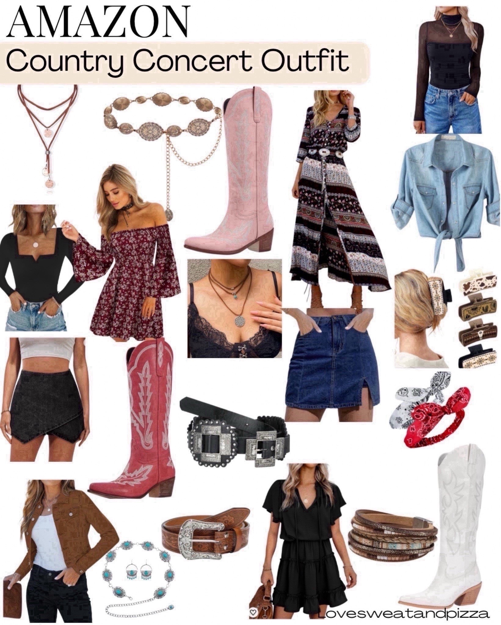 Amazon country concert outfits. Country style. Country outfit. Western outfit. Western style. Cowboy boots. Country dress. Cowboy style. Nashville outfit. Spring and summer country style under $50Country accessories. Western accessories

#LTKFestival #LTKStyleTip #LTKFindsUnder50