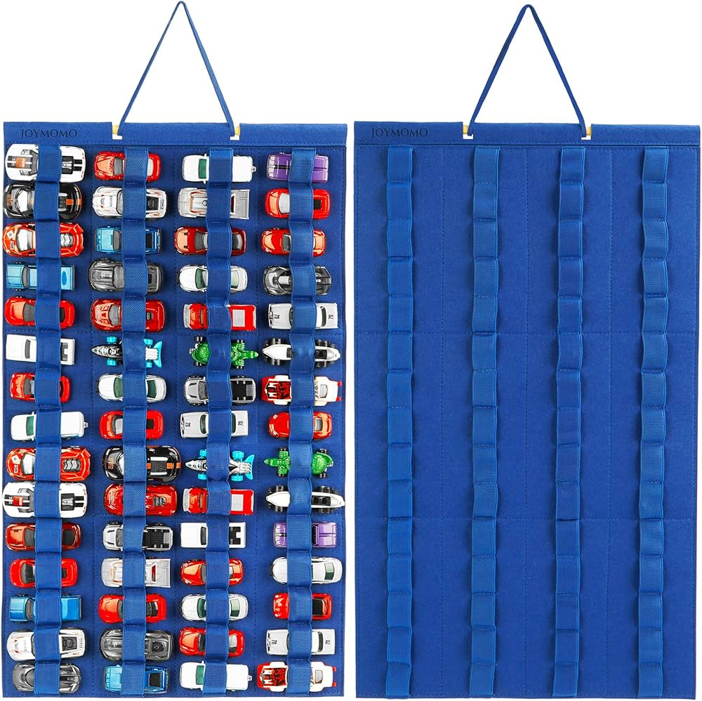 Hanging Storage Organizer for Toy Cars Felt Display Case Hold Up 60 Toy Cars (Without Accessories... | Amazon (US)