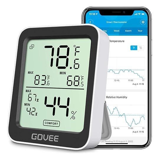 Govee Bluetooth Digital Hygrometer Indoor Thermometer, Room Humidity and Temperature Sensor Gauge... | Amazon (US)