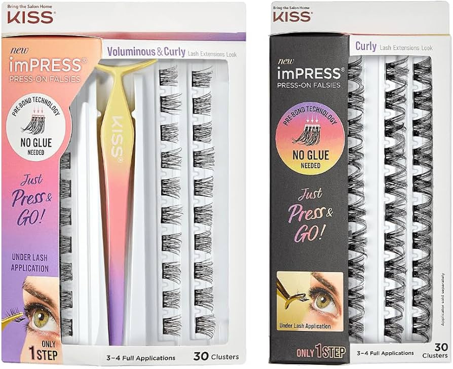 imPRESS Press-On Falsies 2-Pack Curly & Voluminous - 60 Clusters | Amazon (US)