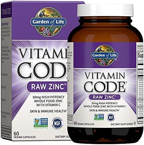 Garden of Life Vitamin Code Raw Vegan Zinc Capsules, 30mg High Potency Whole Food Supplement Plus Vi | Amazon (US)