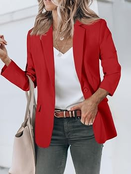 Cicy Bell Womens Casual Blazers Open Front Long Sleeve Work Office Suit Jackets Blazer | Amazon (US)