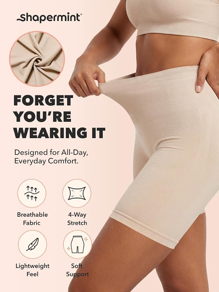 SHAPERMINT Shapewear for Women - High-Waisted Shapewear Tummy Control Shorts, Thigh Slimmer, Unde... | Amazon (US)