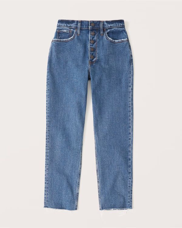 Women's Curve Love High Rise Mom Jeans | Women's Bottoms | Abercrombie.com | Abercrombie & Fitch (US)