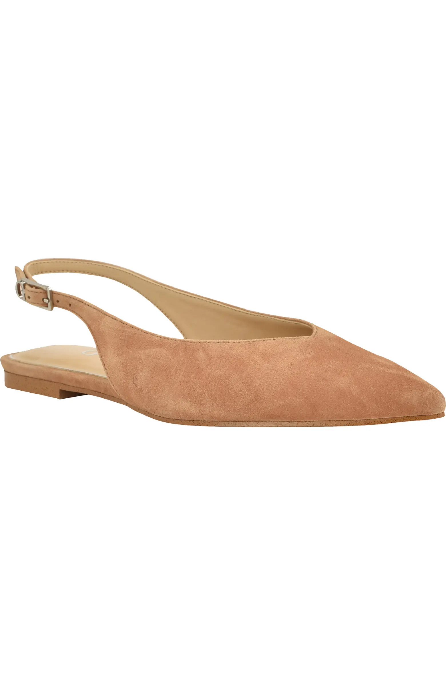 Dorazio Slingback Pointed Toe Suede Flat (Women) | Nordstrom