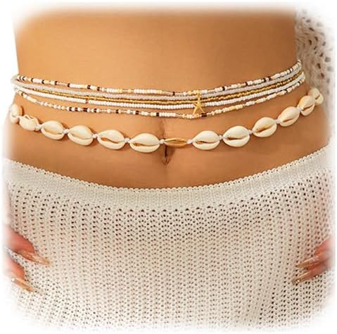 Summer Beach Coloful Beads Waist Chain Jewelry Sets Multi-layered Beaded Belly Chain Sexy Bikini ... | Amazon (US)