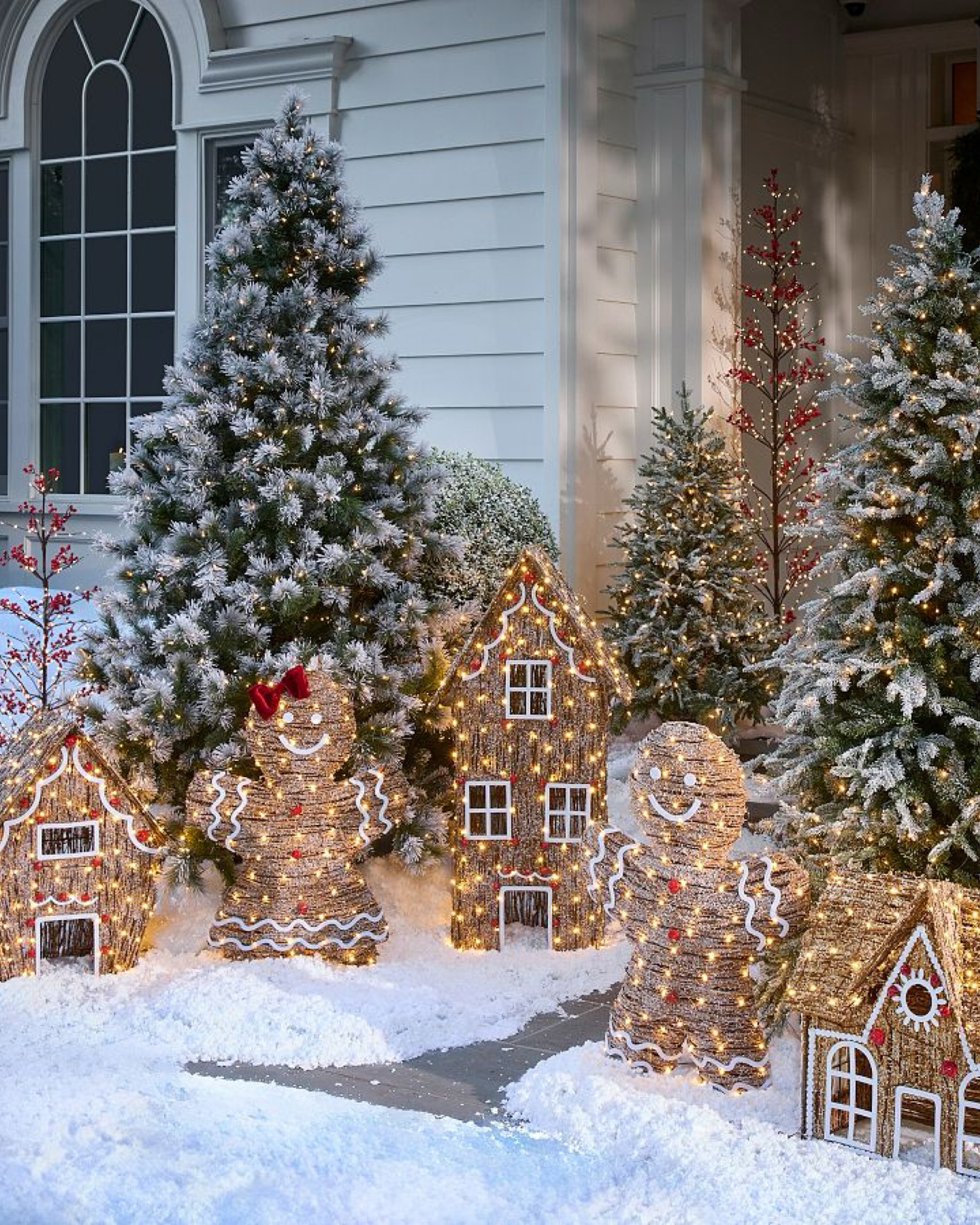 Bring the magic of holiday traditions to your outdoor decor with this enchanting gingerbread village. Handcrafted from durable rattan and illuminated by soft LED lights, these charming houses and gingerbread people create a cozy, festive atmosphere. Whether displayed individually or arranged together, they evoke the warmth and joy of family gatherings, adding a whimsical glow to your holiday landscape. Perfect for transforming your space into a merry winter wonderland.

#LTKHome #LTKSeasonal #LTKHoliday