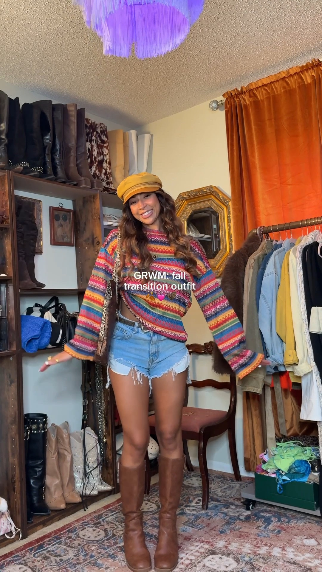 fall transition ootd 🍂👢been styling my new thrift finds all weeek I can’t wait to show you more looks hehe 

outfit details:
top - thrifted
shorts - olddd from boohoo 
boots - dr. scholls
hat - brixton
bag - thrifted 
belt - thrifted 

linked similar items where I could! xx

#LTKgrwm #LTKootd
