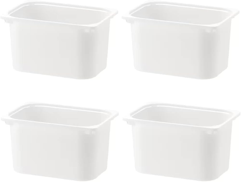 Set Of 4 TROFAST Children Storage Box White 16 ½x11 ¾x9 Stackable Plastic Bins Open Storage Box... | Amazon (US)