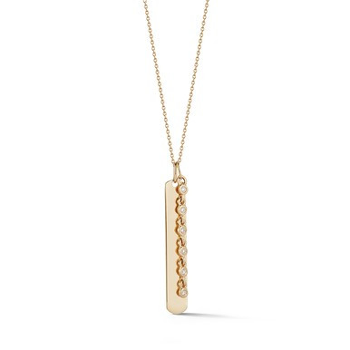Lulu Jack Vertical Bar and Diamond Bezel Link Necklace | Dana Rebecca Designs