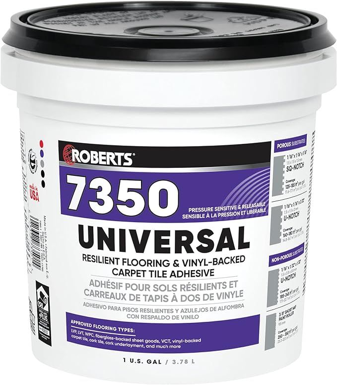 ROBERTS 7350-1 1 Gallon Universal Vinyl Flooring Adhesive, Off white | Amazon (US)