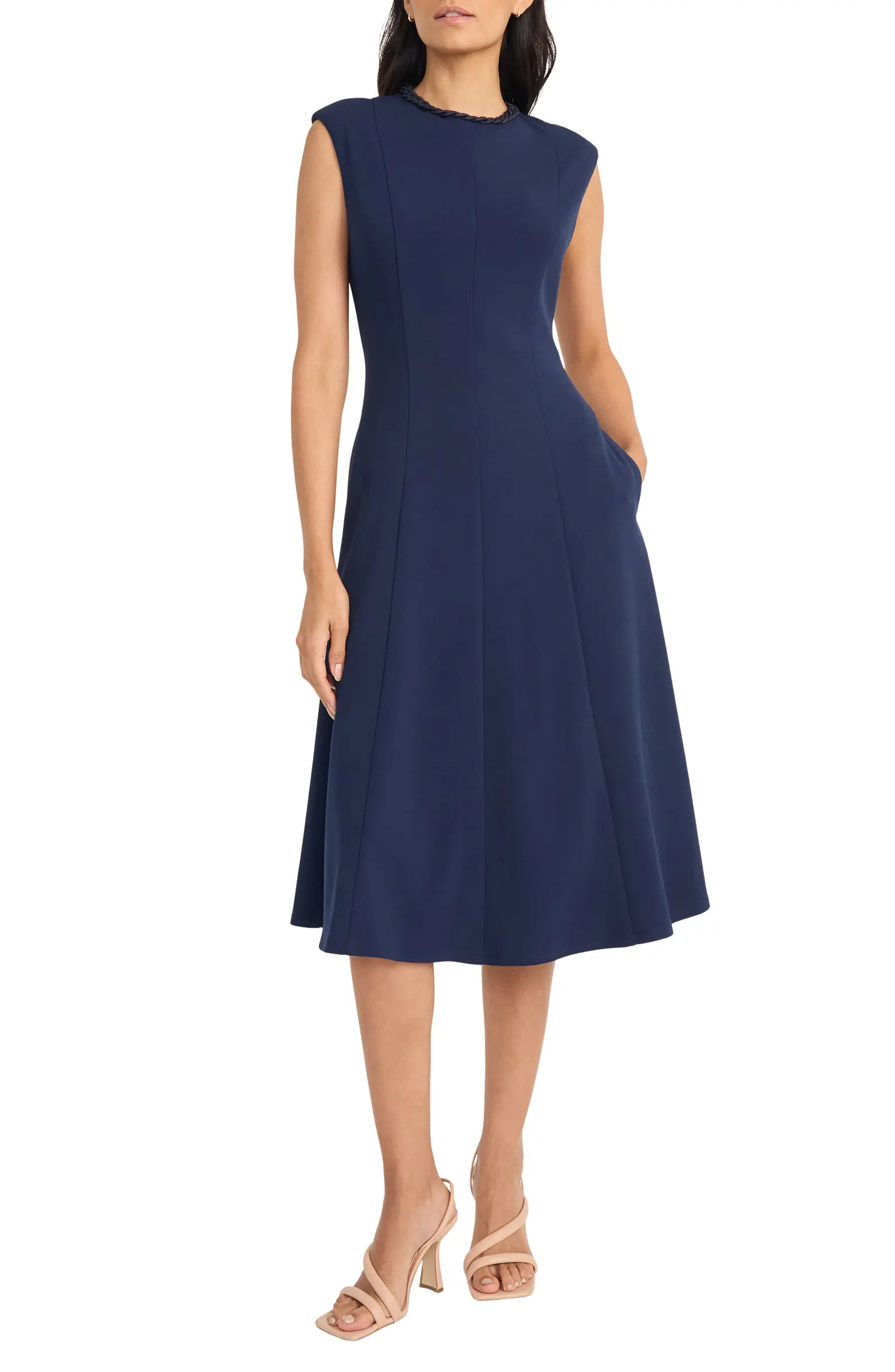 Maggy London Rope Accent Sleeveless Fit & Flare Dress | Nordstrom | Nordstrom