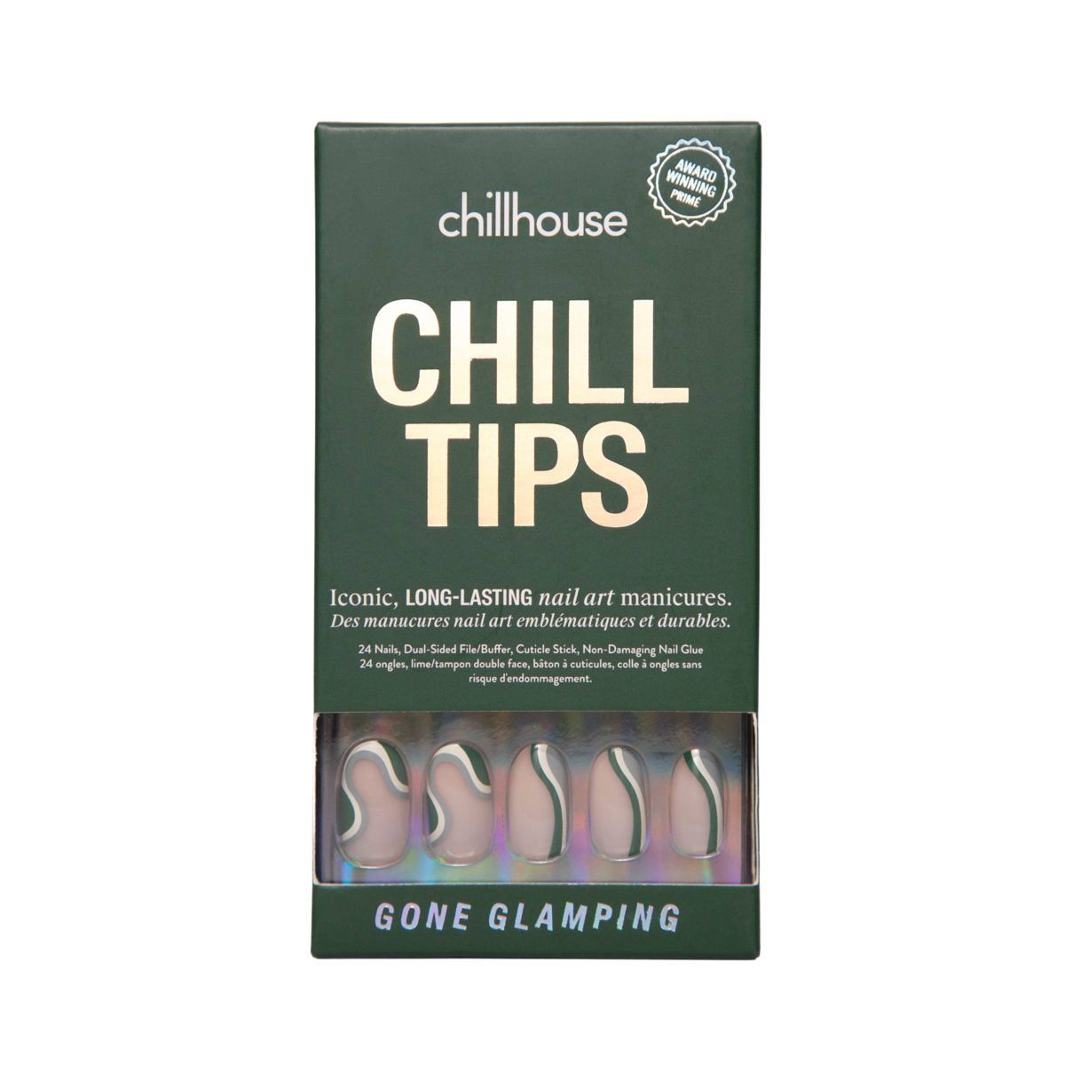 Chillhouse Chill Tips Nail Art Press On Fake Nails - Gone Glamping - 24ct | Target