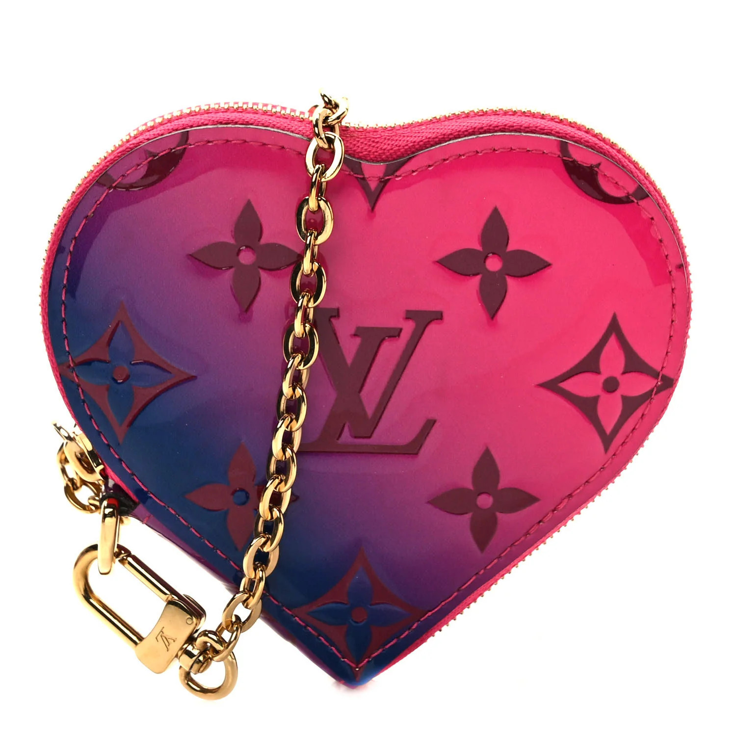 LOUIS VUITTON Vernis Gradient Love Lock Heart Coin Purse Pink Purple | FASHIONPHILE (US)