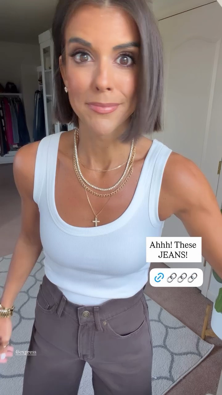 I’m obsessed with these new brown @Express jeans! On sale! I’m 5’5 and in size 0 Size xs in @zsupplyclothing tank

#LTKdayinmylife #LTKgrwm #LTKmomlife