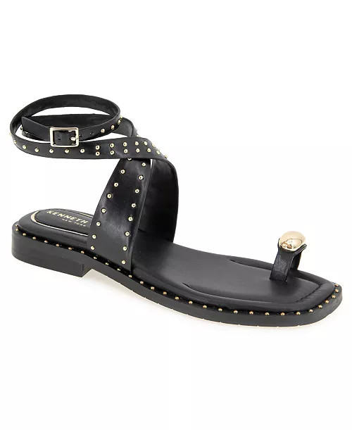 Kenneth Cole New York Women's Ravenn Square Toe Flat Sandals - Macy's | Macy's