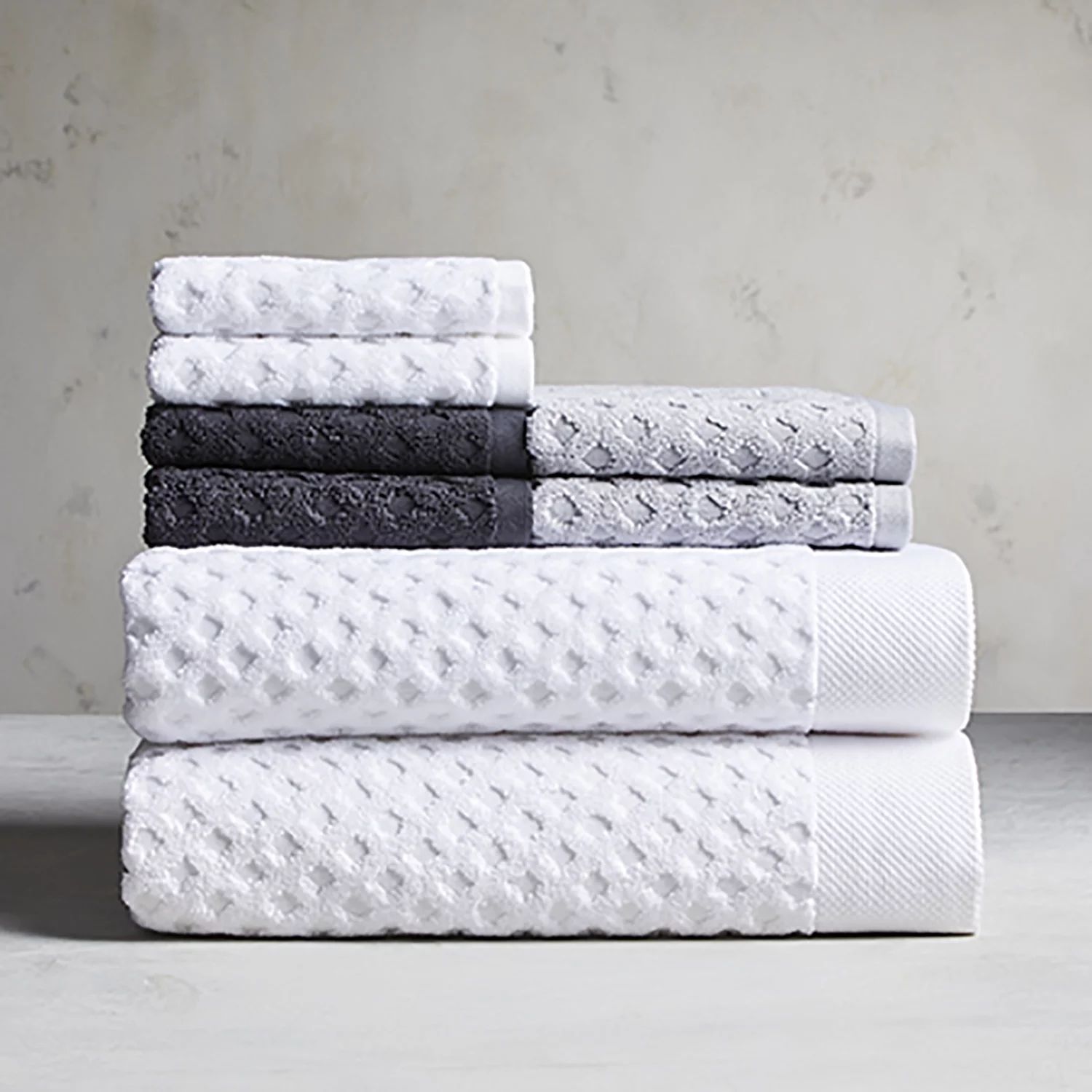 Arctic White Textured 8PC Towel Set, Better Homes & Gardens Signature Soft Collection - Walmart.c... | Walmart (US)