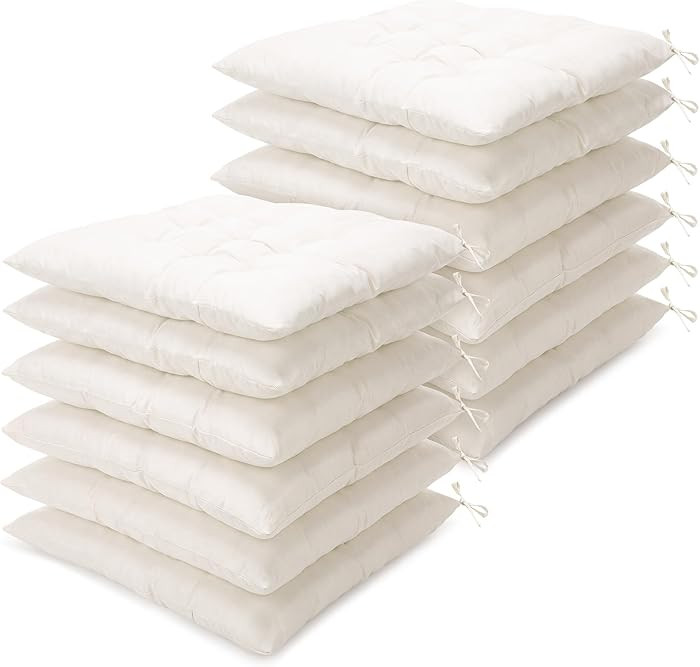 Geetery 12 Pcs Bulk Floor Pillows Cushion for Kids Classroom,White,Square | Amazon (US)