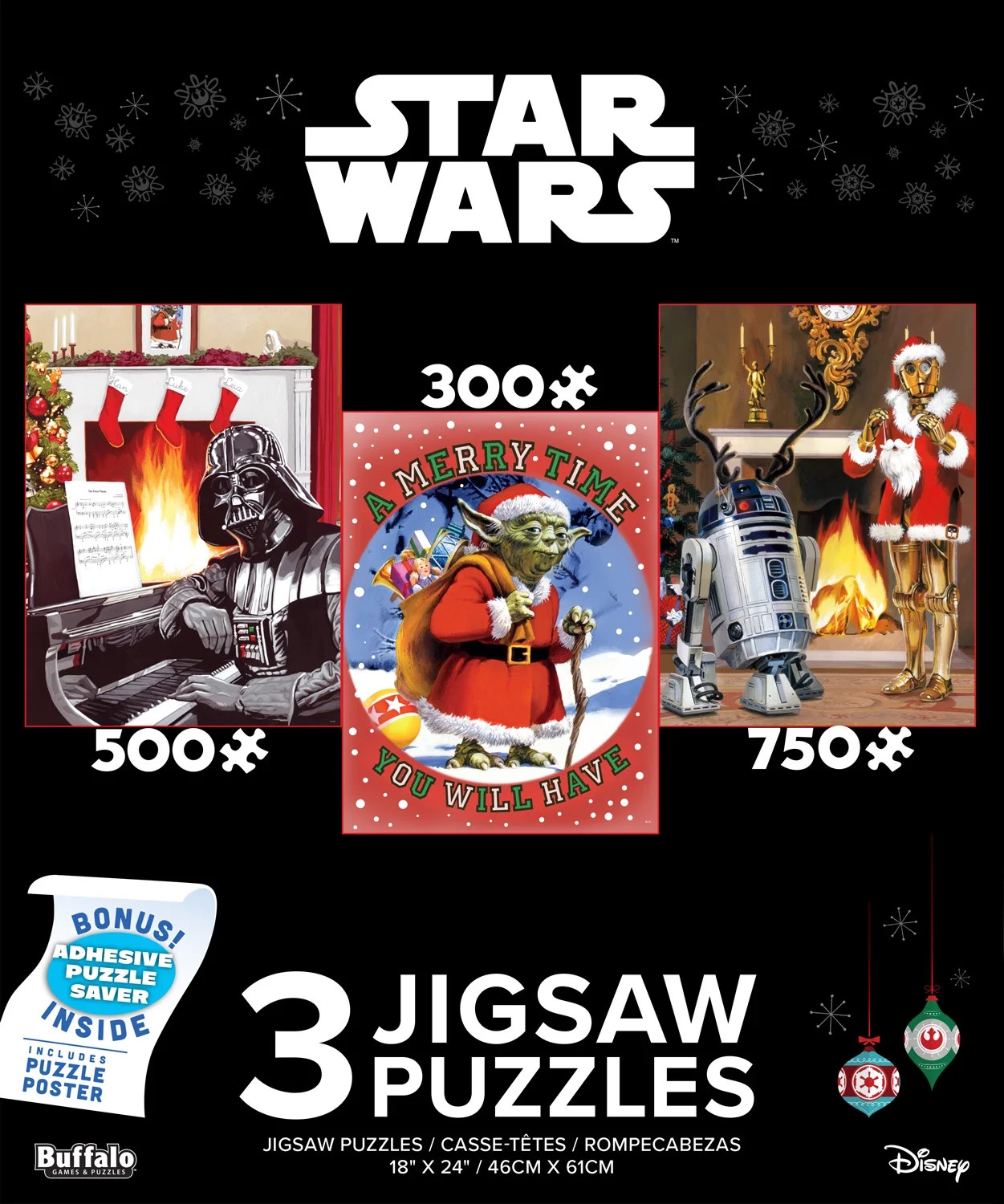 Buffalo Games Star Wars Holiday Three Interlocking Jigsaw Puzzles - Walmart.com | Walmart (US)