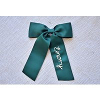 Custom Name Christmas Hand-Embroidered Bow, Holiday Hair Bow, Personalized Bows Name, Hair With Name | Etsy (US)