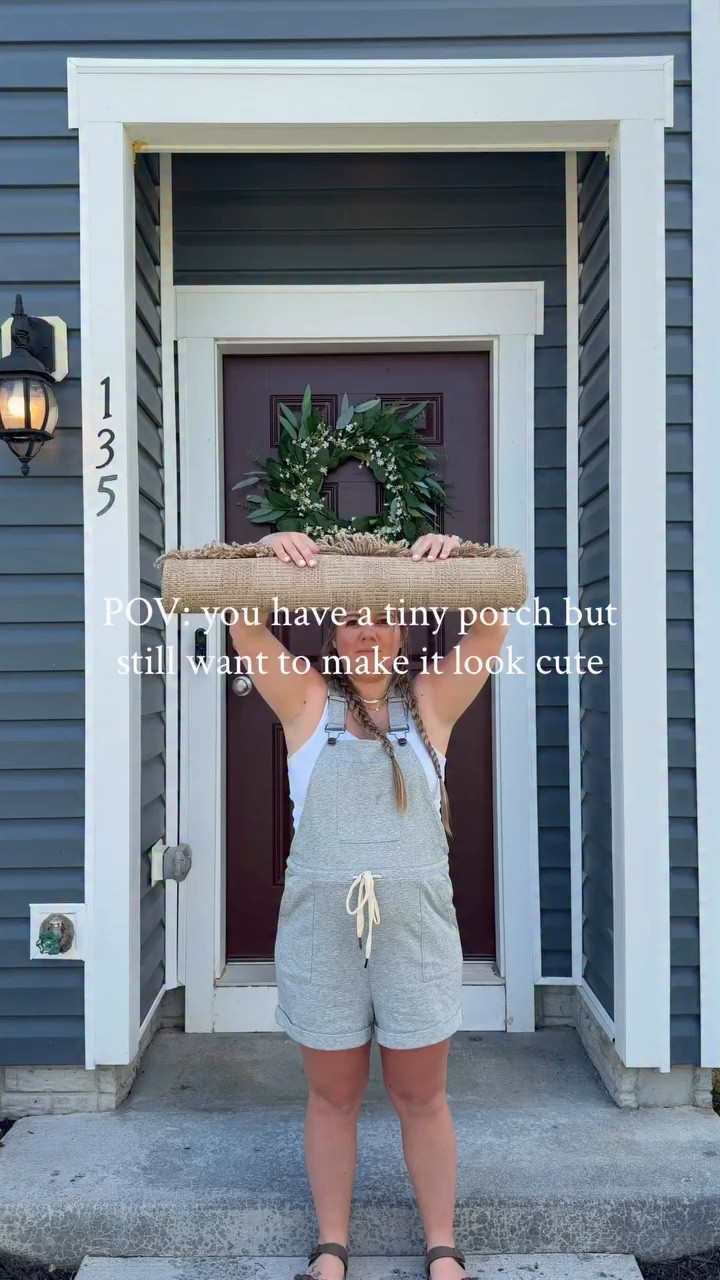#ad @wayfair We have such a tiny porch it’s hard to do much with but I still wanted to make it cute and welcoming for spring and summer, while also keeping it affordable! 🤍 

Comment STYLE for all the links! 🔗 

 #Wayfair #WayfairPartner #wishyouwerehere #outdoor

#LTKSeasonal #LTKHome #LTKSaleAlert
