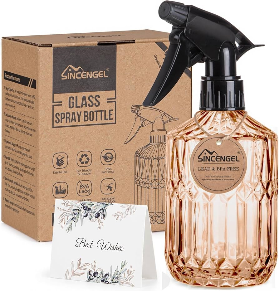 Sincengel Glass Plant Spray Bottle, 13.5 oz Small Plant Mister, Leak Proof Fine Mist Watering can... | Amazon (US)