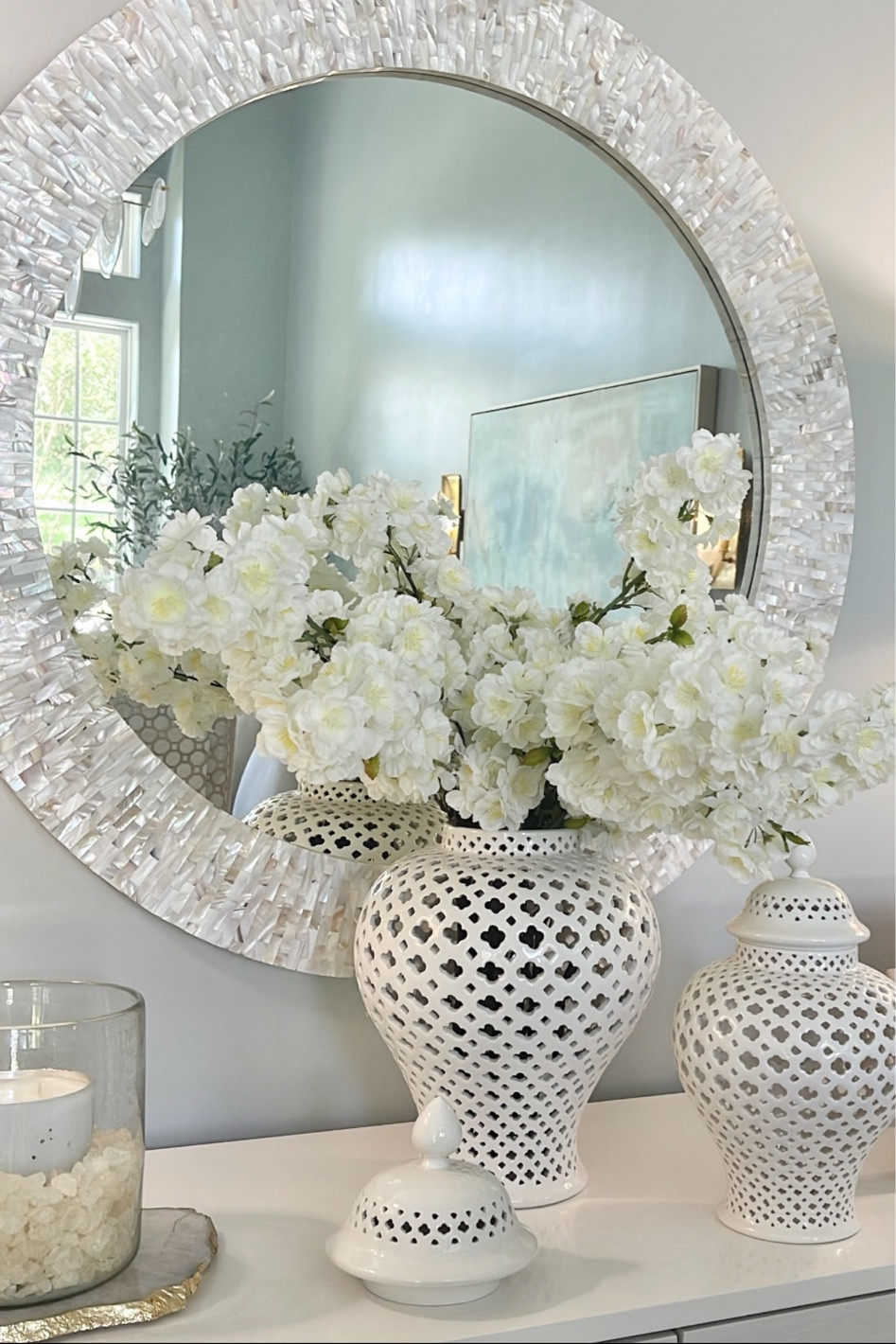 Home decor, ginger jars, temple jars, faux blossoms 

#LTKhome