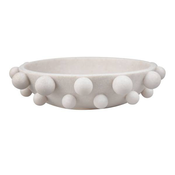 White Decorative Bowl, 11.8", Resin, sold by At Home | At Home