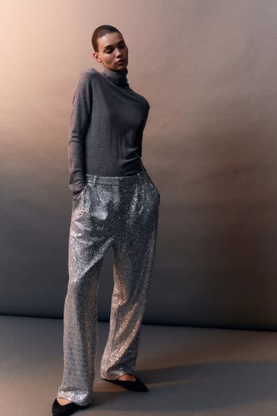 Shimmery Pants - Black - Ladies | H&M US | H&M (US + CA)