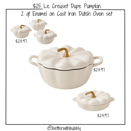 $25 Dupe Le Creuset 2 qt enamel on cast iron Dutch oven! I own all three of these pieces and love making soups in this dutch oven so much! 

#LTKSeasonal #LTKhome #LTKHoliday