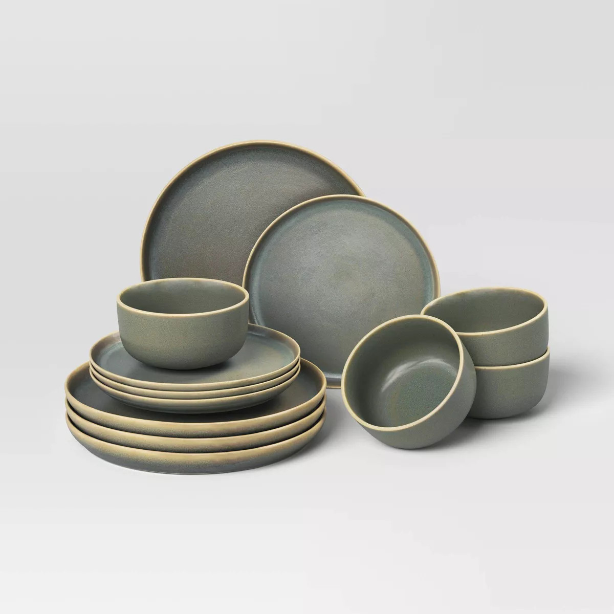 12pc Stoneware Tilley Dinnerware Set Olive Green - Threshold™ | Target