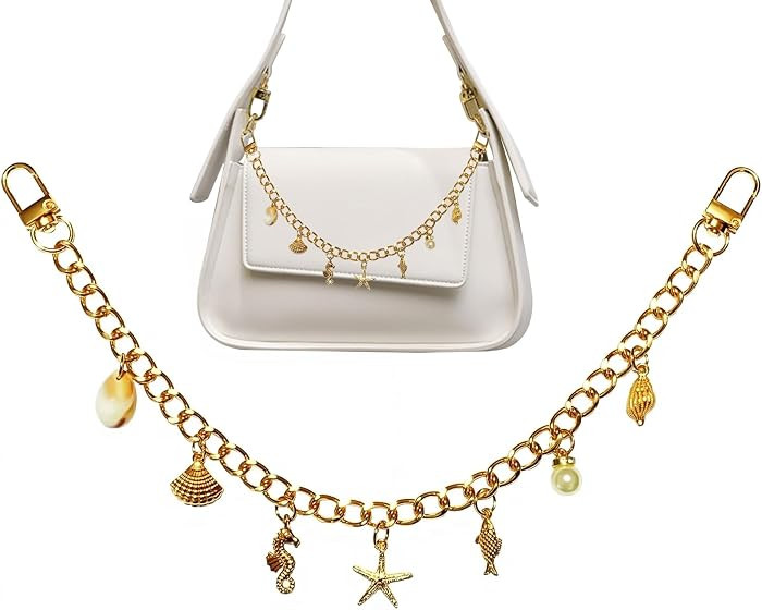 Purse Charms, Sea Star Shell Bag Charms for Handbags, Purse Keychain, Bag Charm Chain\uff0cKeycha... | Amazon (US)