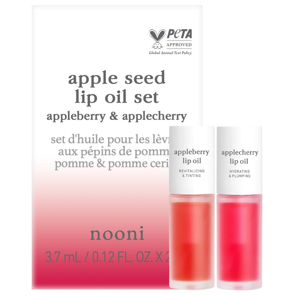 NOONI Korean Vegan Appleseed Lip Oil Set - Appleberry & Applecherry | Long-Lasting, Moisturizing,... | Amazon (US)