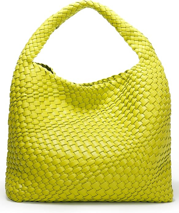 Fashion Woven Purse for Women Top-handle Shoulder Bag Soft Summer Hobo Tote Bag | Amazon (US)