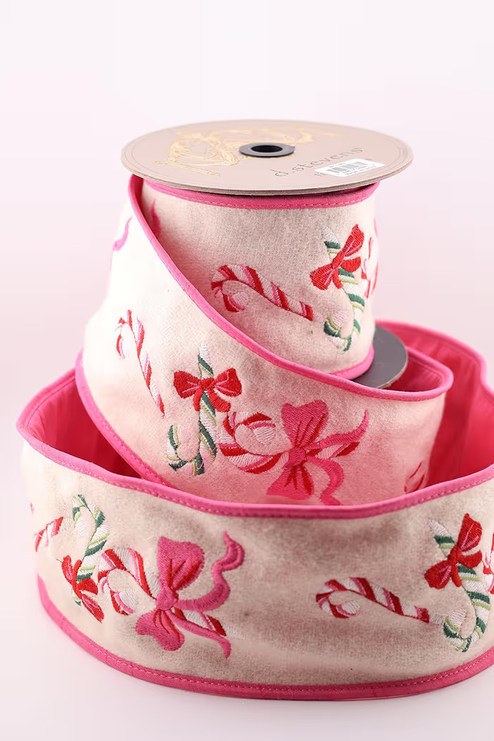 D. Stevens Embroidered Floral Ribbon, Pink and White, Wool Blend, 4 Inch x 5 Yards, Decorative Ho... | Amazon (US)