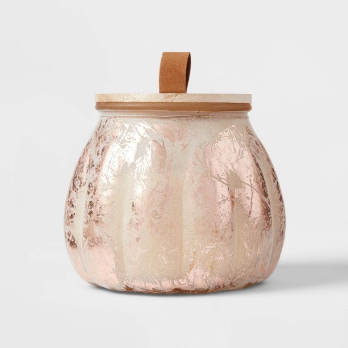 15oz Lidded Pumpkin Glass Jar Vanilla Pumpkin Stucco Candle - Threshold™ | Target