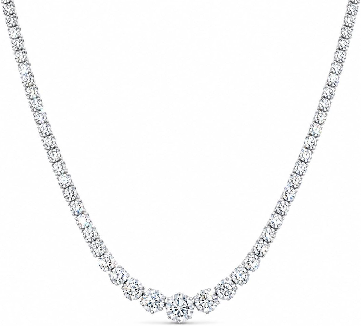 Graduating Tennis Necklace for Women, 18K Gold Plated CZ Chain | Amazon (US)