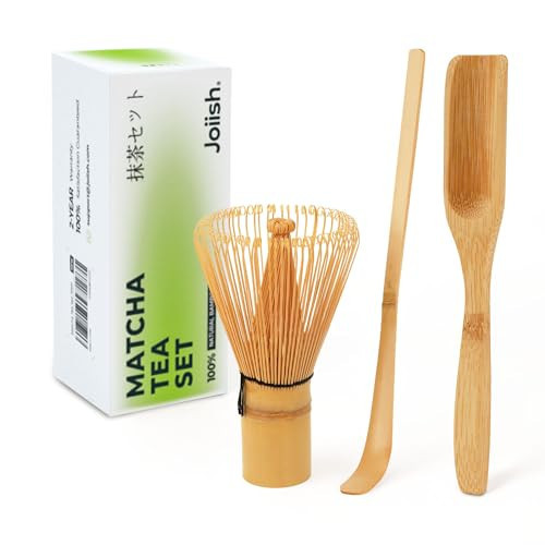 Joiish Bamboo Matcha Whisk Set, Whisk, Scoop, Tea Spoon, Traditional Japanese Matcha Tea Making Tool Accessory | Amazon (US)
