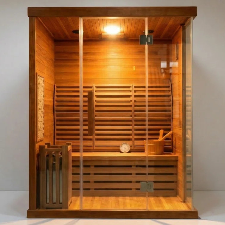 2-3 Person Wooden Steam Sauna Room, Red Cedar Luxurious Indoor Sona House with 6 KW Harvia Heater... | Wayfair North America