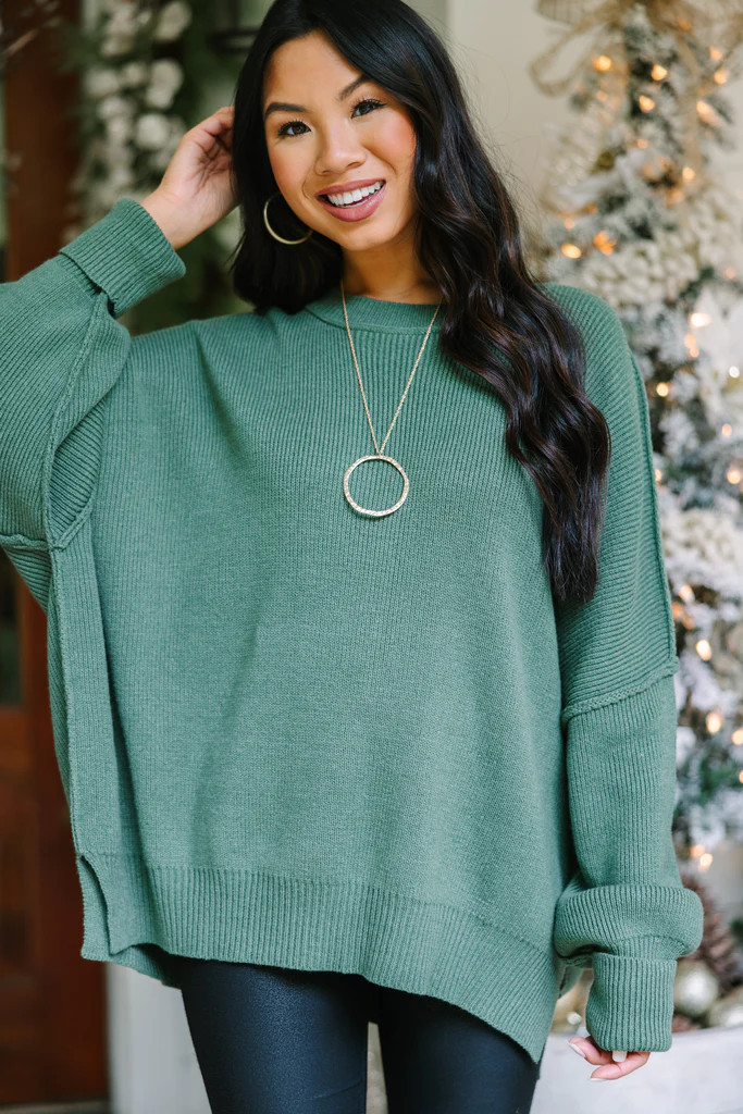 Give You Joy Light Olive Green Dolman Sweater | The Mint Julep Boutique