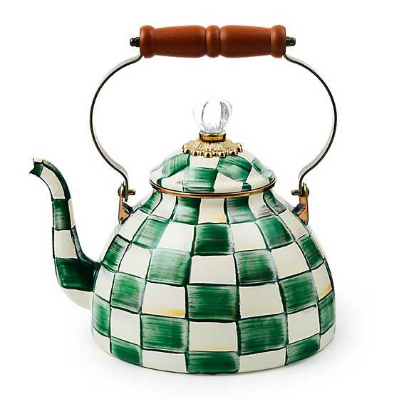 Emerald Check 3 Quart Tea Kettle | MacKenzie-Childs