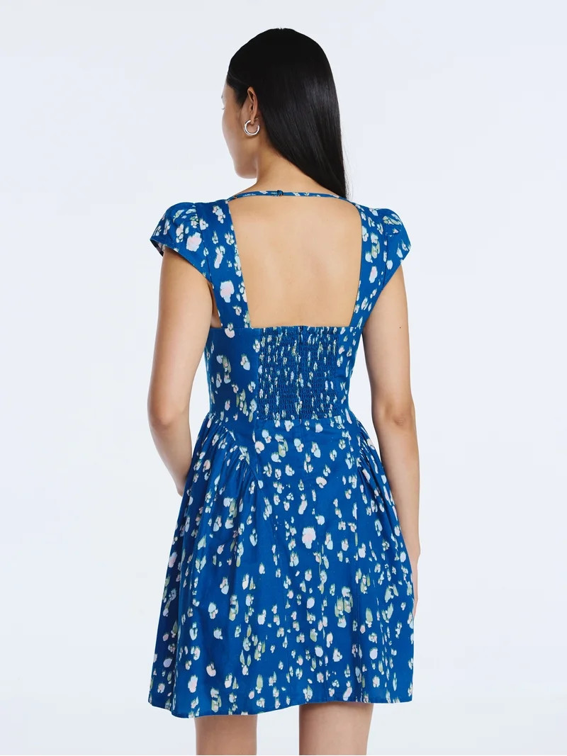 Scoop Women's Square Neck Mini Dress, Sizes XS-XXL | Walmart (US)