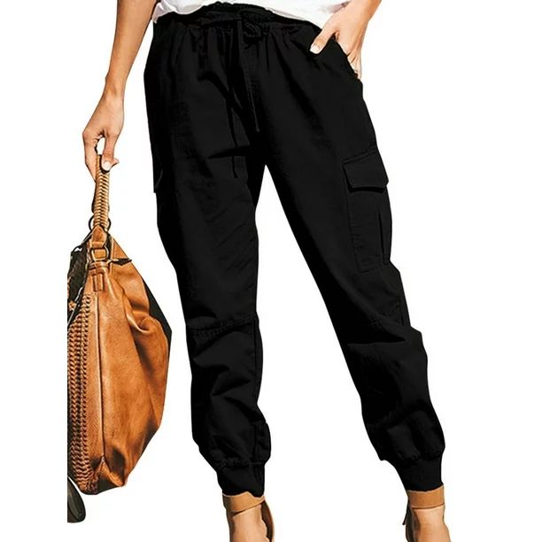 Nananla Women's Casual Pant Pocket Solid Work Pants - Walmart.com | Walmart (US)