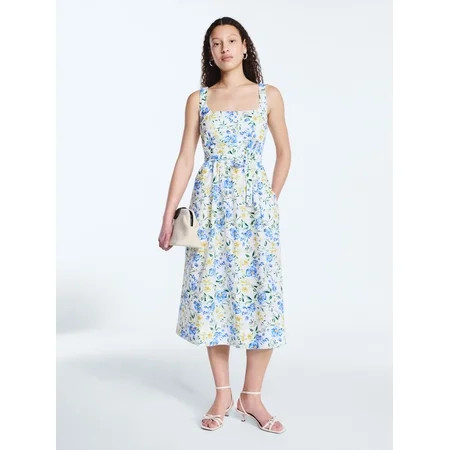 Free Assembly Women’s and Women's Plus Sleeveless Belted Cotton Midi Dress, Sizes XS-4X | Walmart (US)