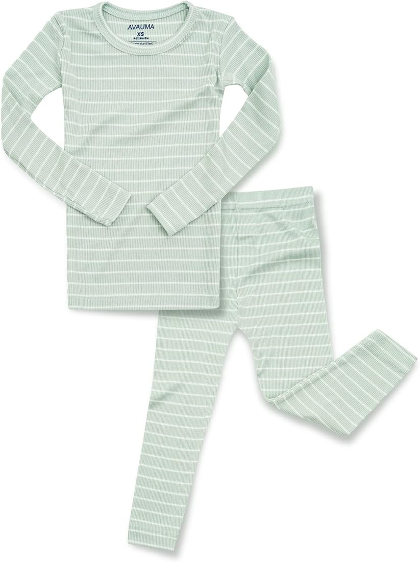AVAUMA Stripe Pattern Baby Boys Girls Pajama Set Kids Toddler Snug fit Ribbed Sleepwear pjs for D... | Amazon (US)