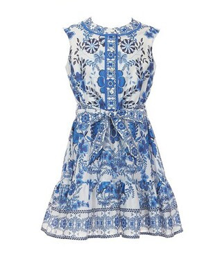 A Loves ALittle Girls Button Front Floral Dress | Dillard's