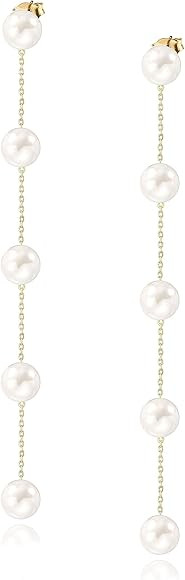 Leshanxing Long Pearl Earrings for Women 925 sterling silver Pearl Dangle Earrings Hypoallergenic... | Amazon (US)