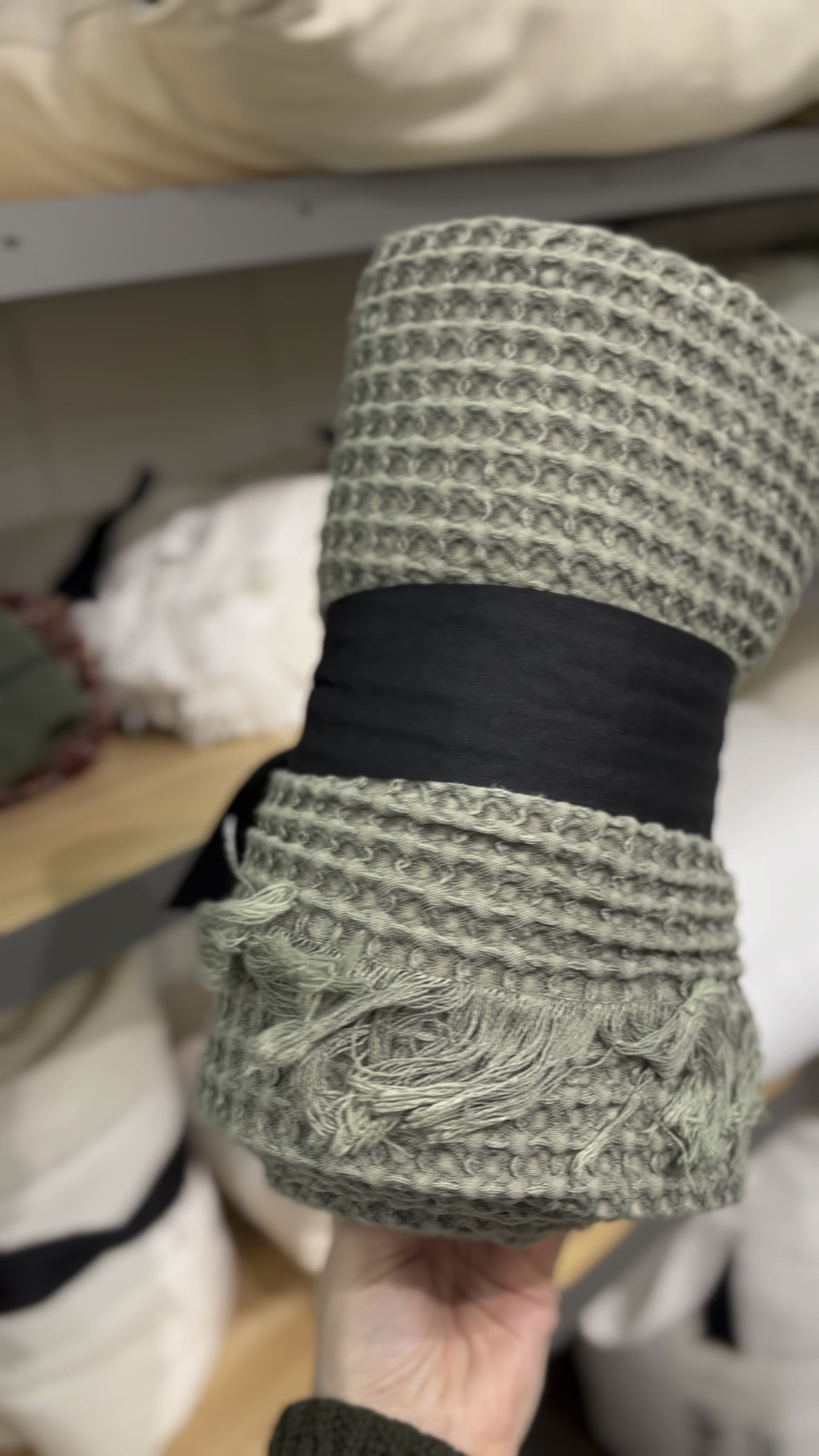 Green waffle knit throw blanket with fringe - fall decor 

#LTKHome #LTKStyleTip #LTKSeasonal