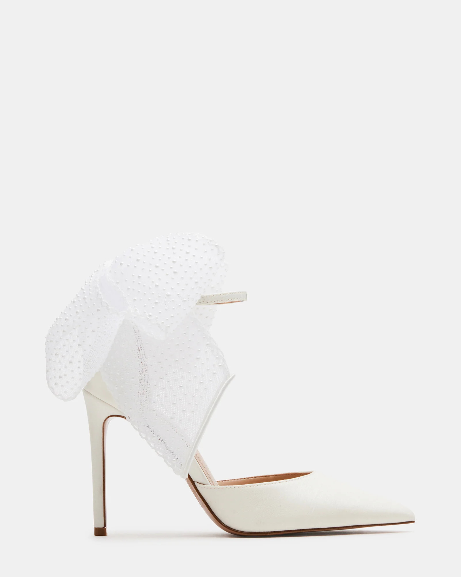 TIMELESS Ivory Satin Tulle Bow Bridal Pump | Steve Madden (US)